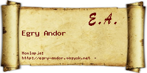 Egry Andor névjegykártya